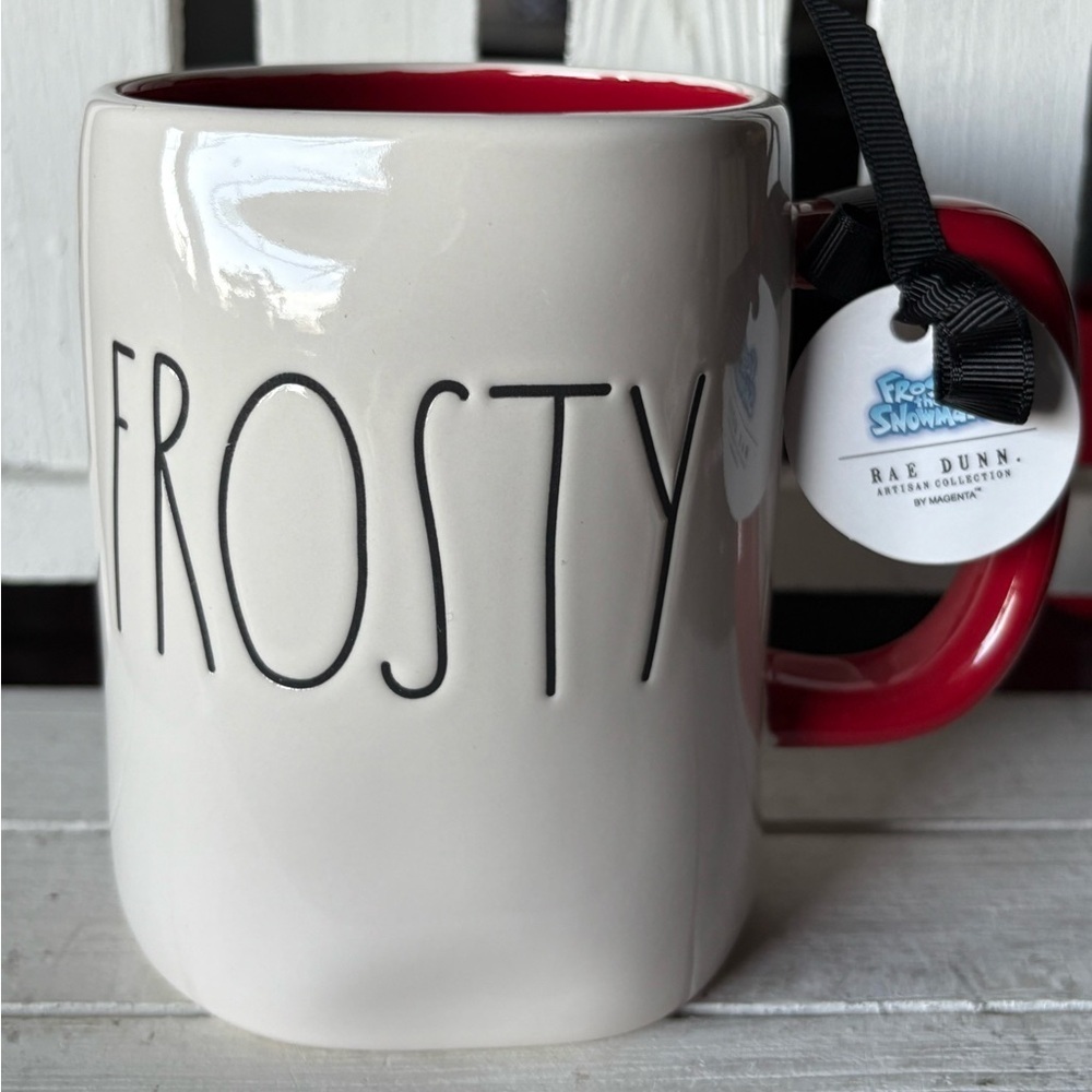 Rae Dunn Frosty Mug - Cream and Red